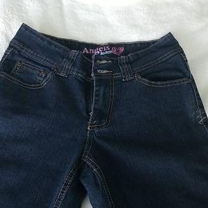 Dark blue stretch cropped denim